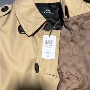 Coach Beige Trench Coat with Signature Pattern